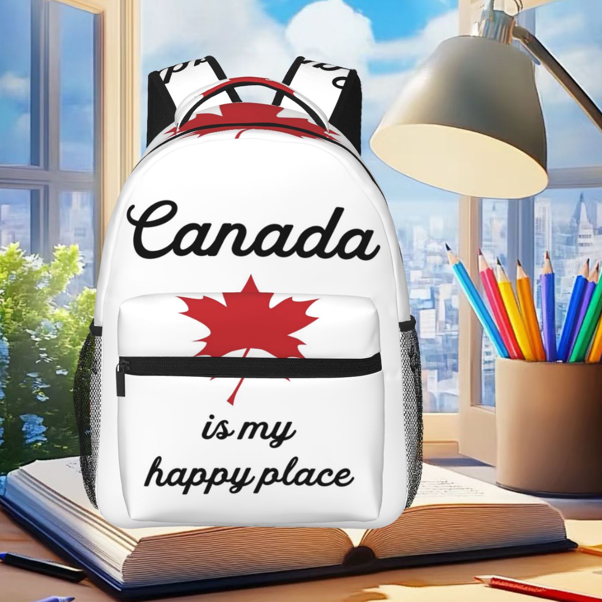 Women Bags Canada - Plecak z motywem liścia klonowego, Kanada,