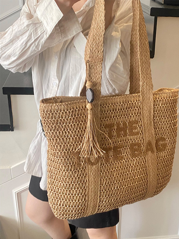 Women Bags Aldo - Letnia Torba Plażowa Duża Pojemność Słomkowa
