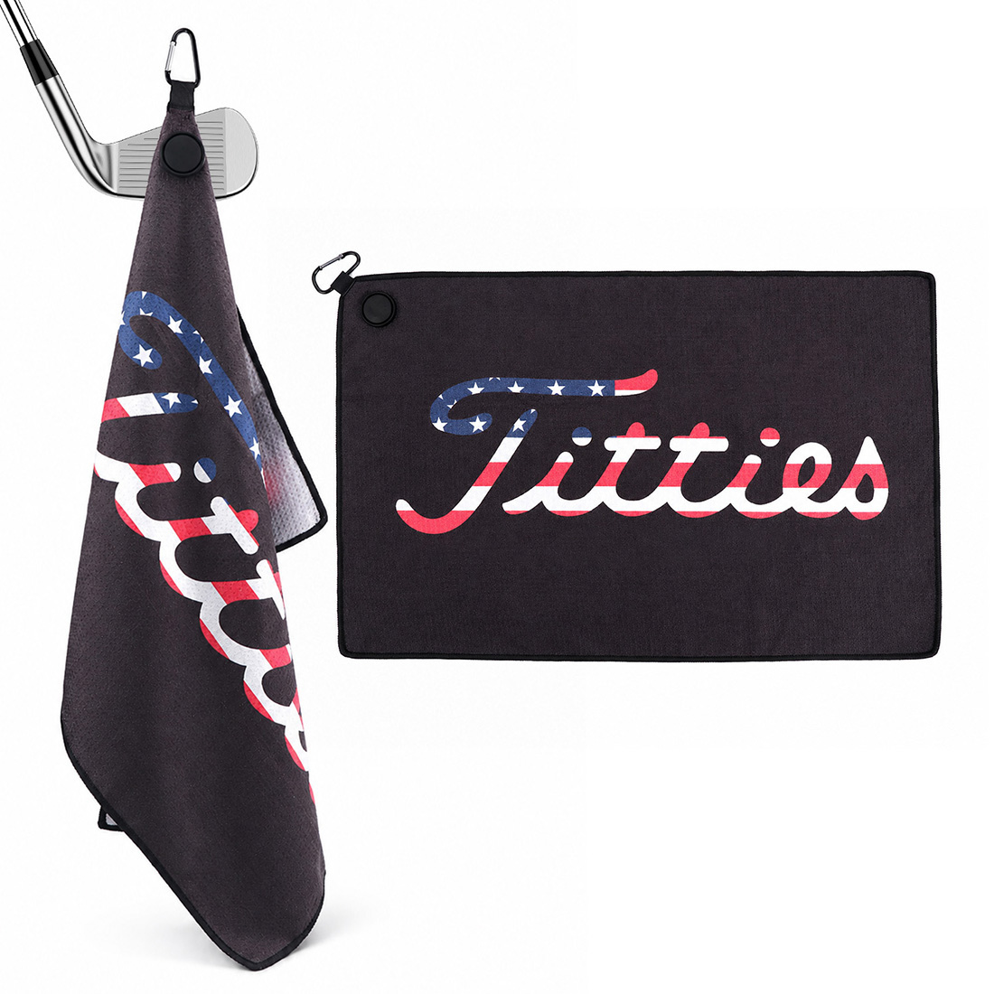 Women X Bags - Ręcznik golfowy magnetyczny z flagą amerykańską,