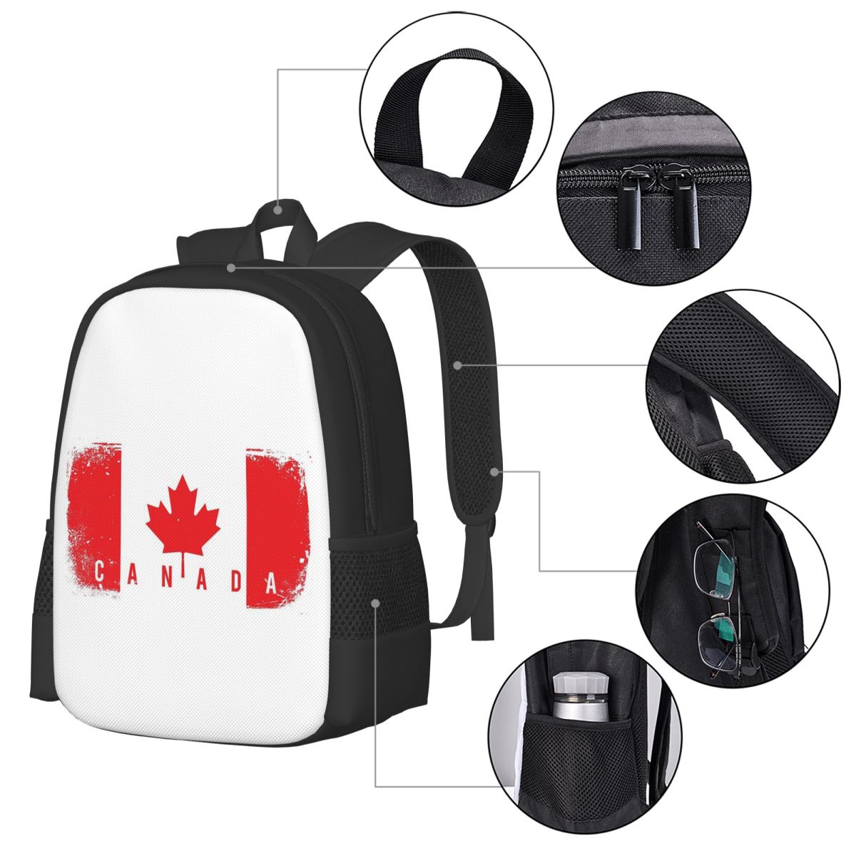 Plecak szkolny z flagą Kanady, – Women Bags Canada recenzja i cena